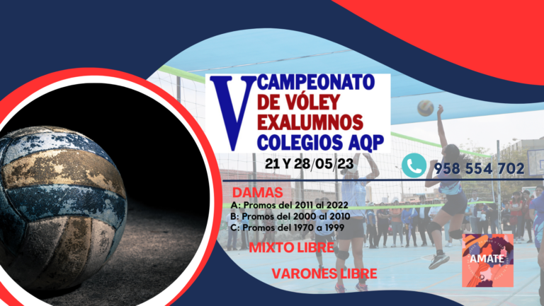 Los domingos 21 y 28 de mayo será el V Campeonato de Vóley de exalumnos de Arequipa